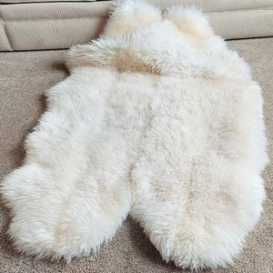Sheepskin Large Quad Pelt - White - Thick Soft Wool